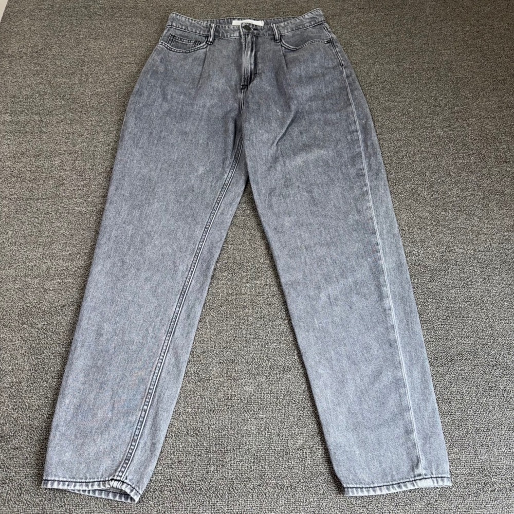 Hidden Jeans Womens 27 Grey Acid Wash High Rise Mom Tapered Cotton Grunge Indie